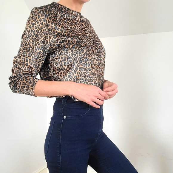 VINTAGE - Leopard print velvet top - Picture 1 of 13